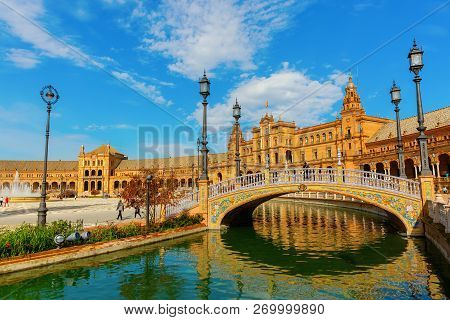 Plaza De Espana In Seville, Spain