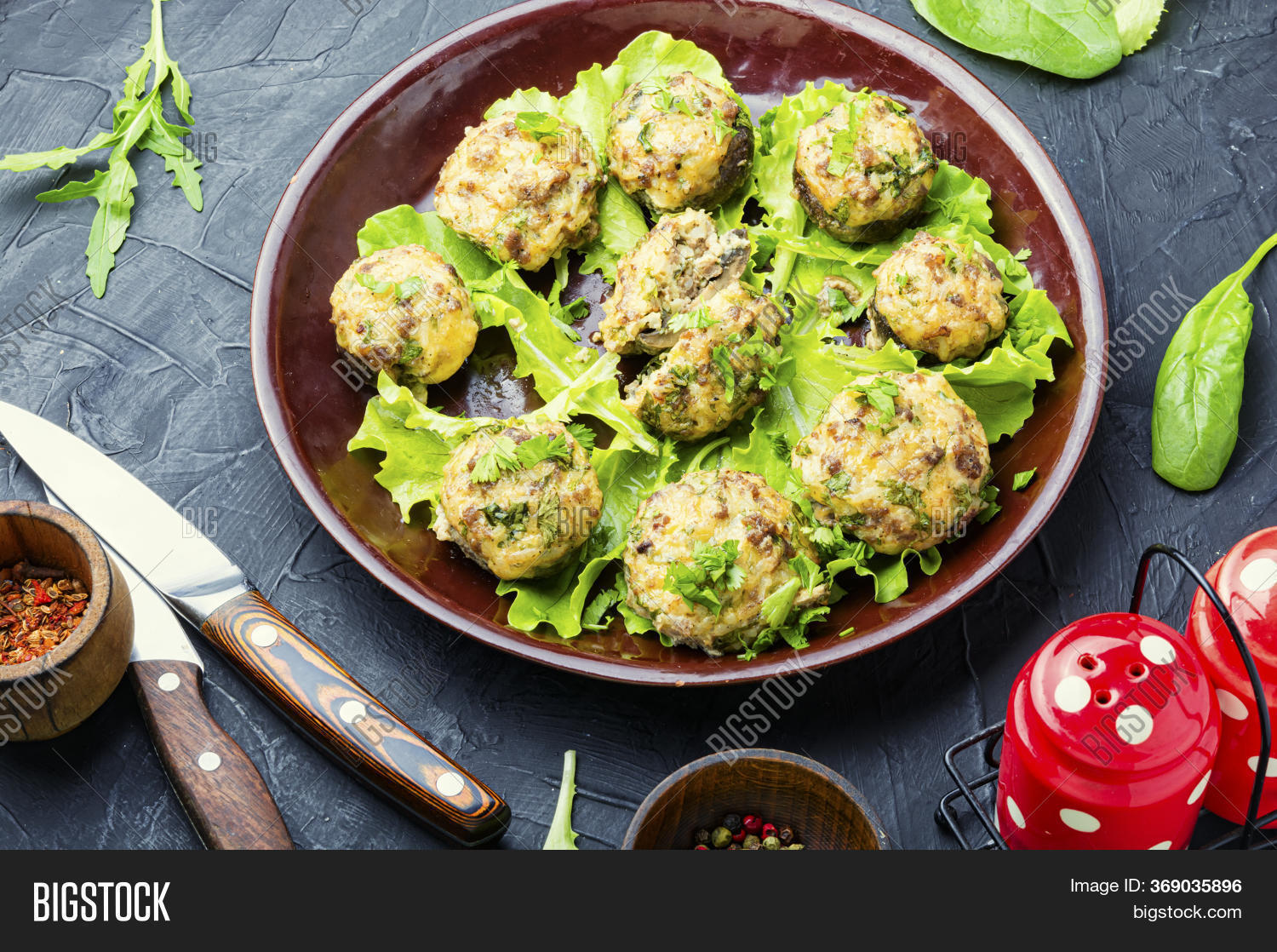 Mushrooms Stuffed Meat Image & Photo (Free Trial) | Bigstock