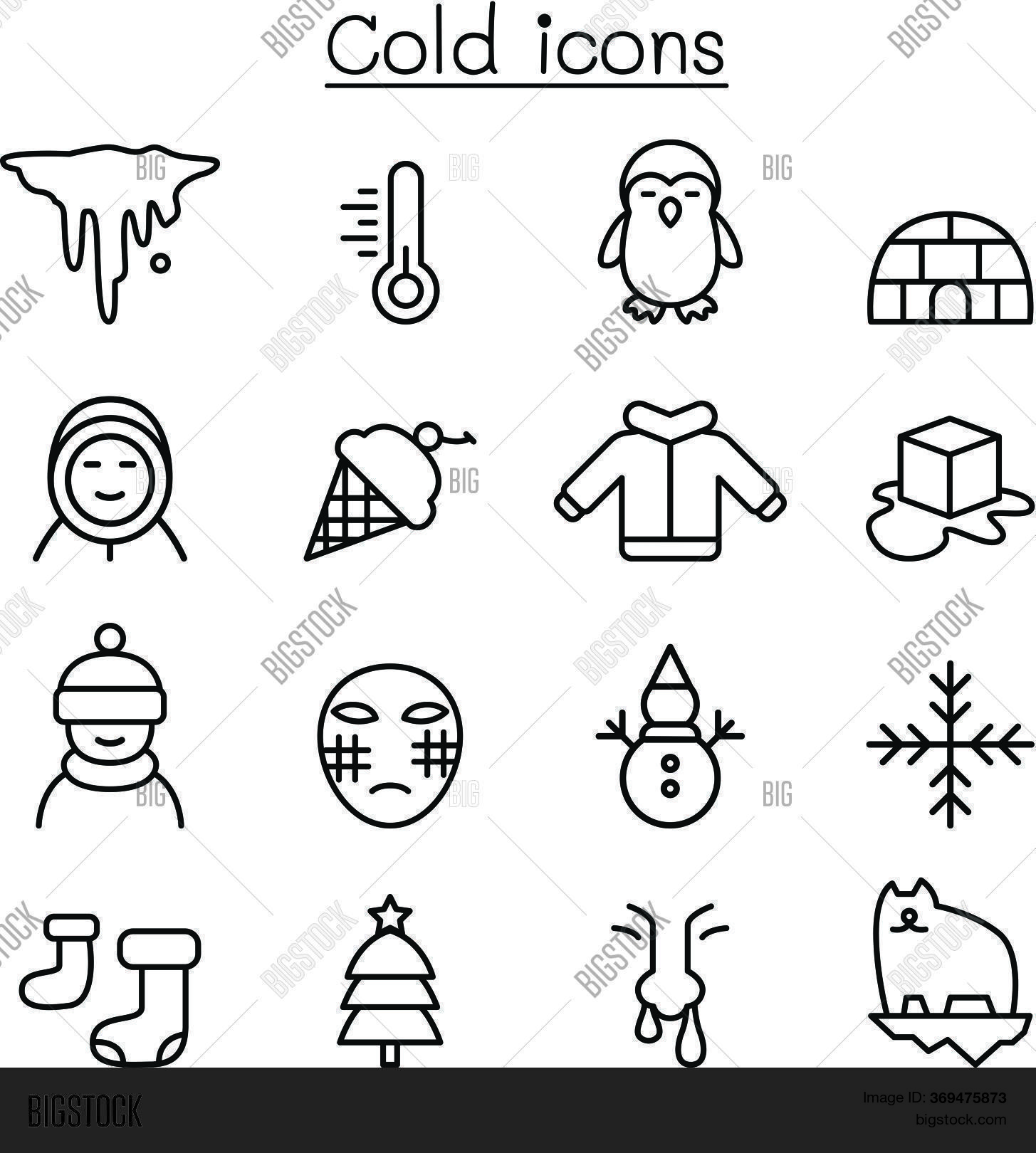 Cold Icon Set Thin Vector & Photo (Free Trial) Bigstock