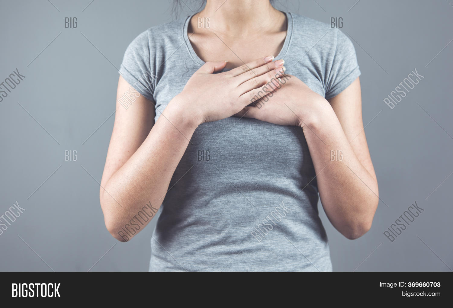 Woman Hand On Heart On Image & Photo (Free Trial) Bigstock