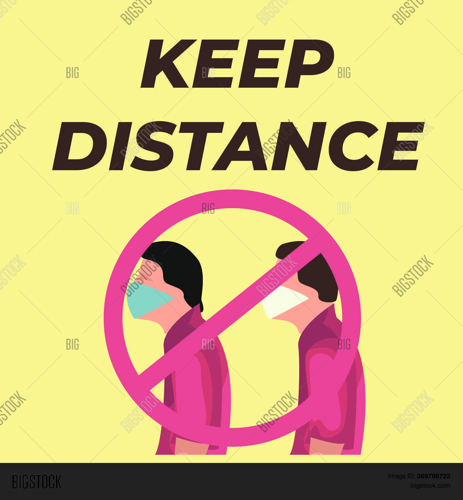 Poster Keep Distance Vector & Photo (Free Trial) Bigstock