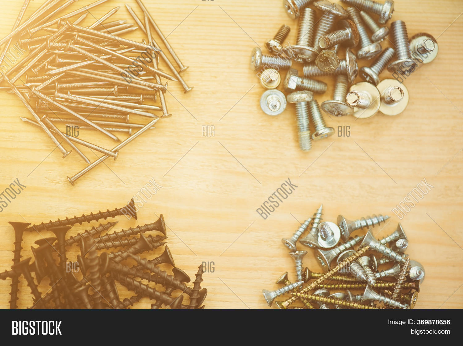 Screws Nails On Wood Image & Photo (Free Trial) Bigstock