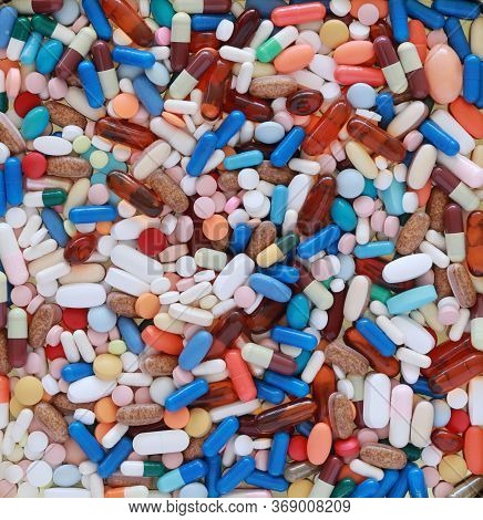 A Lof Of Different Medicines And Pills Over All Image