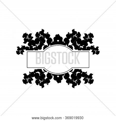 Watercolor Vector Silhouette Christmas Floral Banner. Hand Painted Floral Garland With Snowberry Iso