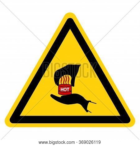 Warning Hot Use Heat Resistant Gloves Symbol Sign, Vector Illustration, Isolate On White Background 