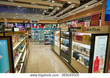 BANGKOK, THAILAND - CIRCA JANUARY, 2020: duty-free at Suvarnabhumi Airport. Suvarnabhumi Airport is one of two international airports serving Bangkok, Thailand. 