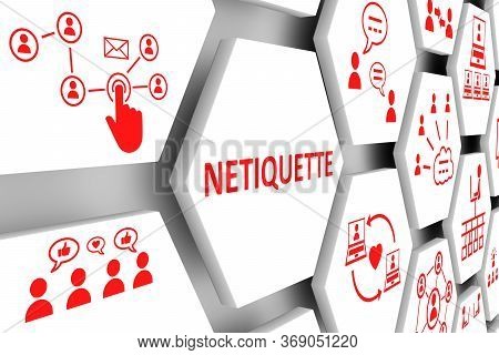 Netiquette Concept Cell Background 3d Render Illustration