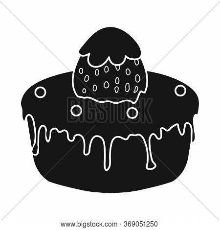 Vector Illustration Of Cake And Birthday Logo. Set Of Cake And Chocolate Vector Icon For Stock.
