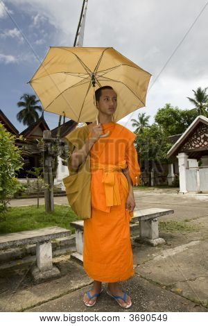 Buddhistic Monk v Luang Prabang, Laos