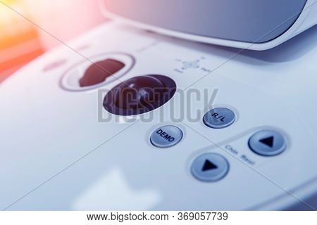 Eye Tonometry. Non-contact Tonometer. Glaucoma Checkup. Modern Equipment.