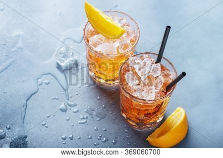Two Glasses Of A Traitional Italian Cocktail