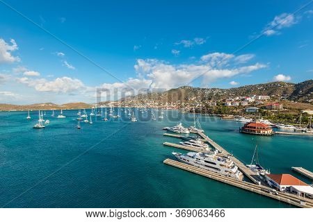 Charlotte Amalie, St. Thomas, United States V. Islands (usvi) - April 30, 2019: Wide Angle View Of T