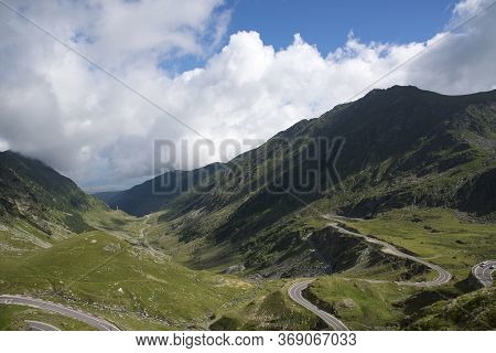 Transfagarasan Road, Paved Mountain Road Crossing The Southern Section Of The Carpathian Mountains O