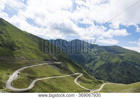 Transfagarasan Road, Paved Mountain Road Crossing The Southern Section Of The Carpathian Mountains O