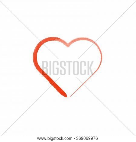 Watercolor Painted Red Heart, Vector Element For Your Design. Stock Vector Illustration Isolated On 