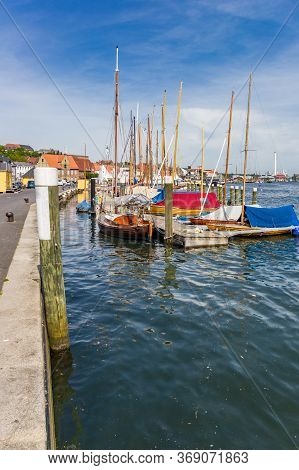 Sailing Boats At The Quay Of Flensburg, Germany