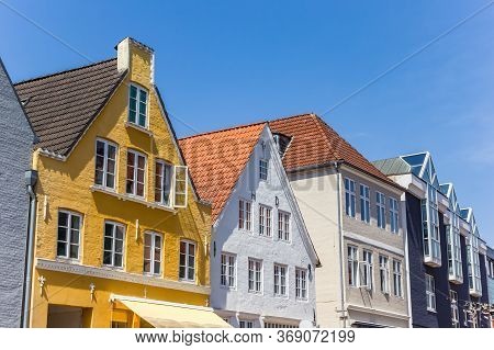 Colorful Facades Of Houses In Flensburg, Germany