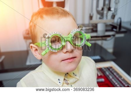 Trial Frame. Glasses Prescription For A Child. Childs Hypermetropy.