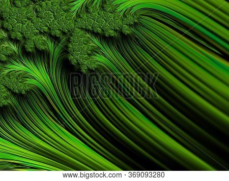 3D Render Illustration  GreenTextures and brush strokes in diagonal composition  looks like leaf sui