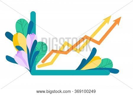 Abstract Sales Graph Is Growing. Two Curves Up. Business. Infographics Of The Growth Of Financial In