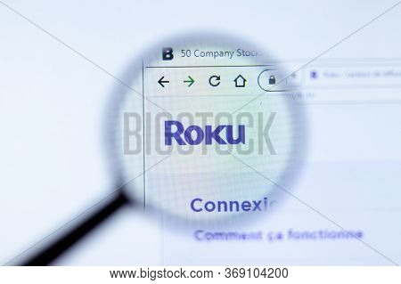 Moscow, Russia - 1 June 2020: Roku.com Website Page. Roku Inc Logo On Display Screen, Illustrative E