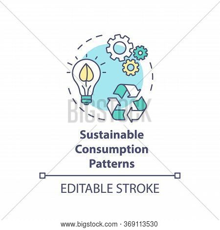 Sustainable Consumption Pattern Concept Icon. Eco Friendly Production. Reduce Waste From Power Resou