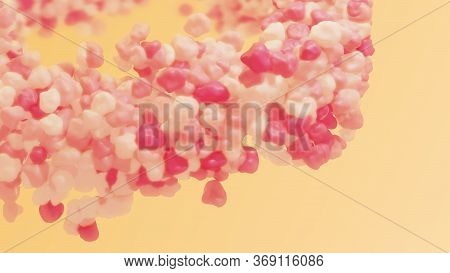 Sweet Candy-like Abstract Pices Swirle. Rotating Sugar Chips 3d Illustration. Milk And Fruit Flavor 
