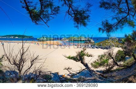 Scenic Coasts And Coastal Towns In Northern Spain.noja Beach In Cantabria,spain.