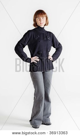Standing Middle Aged Woman