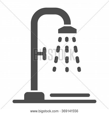 Shower Solid Icon, Summertime Concept, Beach Shower Sign On White Background, Public Shower Icon In 