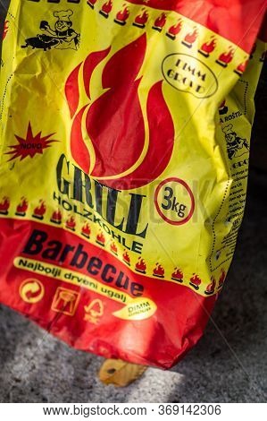 Belgrade / Serbia - Marchy 1, 2017: Package Of Barbecue Grill Holzkohle Charcoal