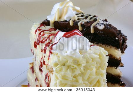 Gâteau au chocolat et blanc
