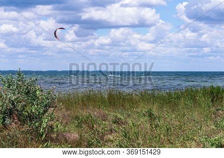 Dzharylgach Island In Black Sea, Ukraine. Seascape. Marine Activities, Summer Vacations, Holidays On