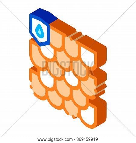 Waterproof Material Roof Vector Isometric Sign. Color Isolated Symbol Illustration