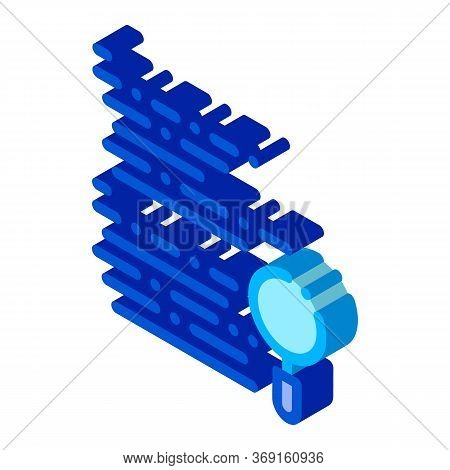 Magnifier Search Code Mistake Vector Isometric Sign. Color Isolated Symbol Illustration