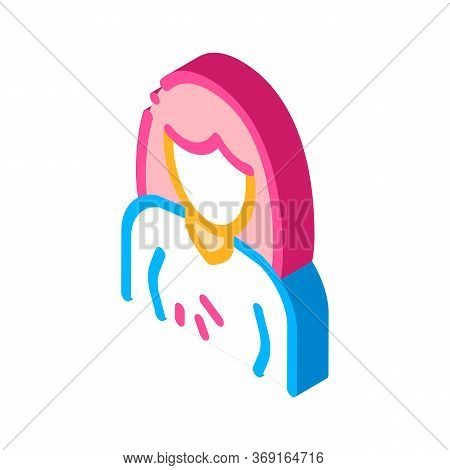 Breast Swelling Symptomp Of Pregnancy Vector Isometric Sign. Color Isolated Symbol Illustration