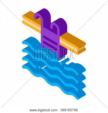 Water Swimming Pool Vector Isometric Sign. Color Isolated Symbol Illustration