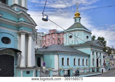 Moscow, Russia - 25 May 2020, Historical Building At The Address: Yauzskaya Street, 5. The Bell Towe