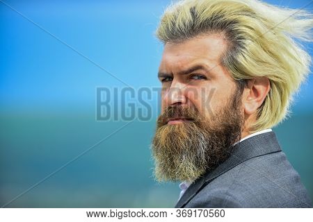 Business Failure. Serious Face. Being Brutal Outwardly. Personal Crisis Concept. Sadness And Problem
