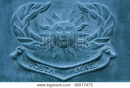 A bronze ancient carved mail plate