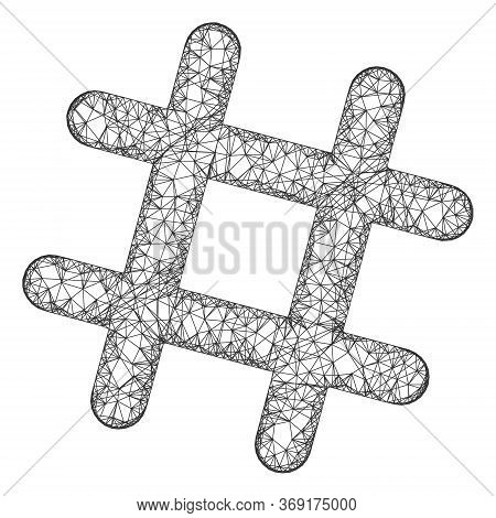 Web Network Jail Grid Vector Icon. Flat 2d Carcass Created From Jail Grid Pictogram. Abstract Carcas