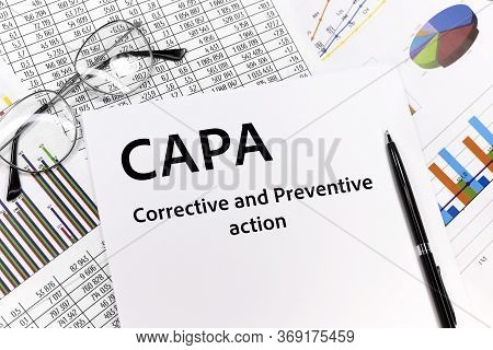 Text Capa. Concept Image Of Business Acronym Capa Corrective And Preventive Action Written On The Sh