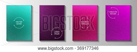 Cool Circle Faded Screen Tone Front Page Templates Vector Collection. School Flyer Perforated Screen