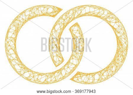Web Mesh Marriage Rings Vector Icon. Flat 2d Carcass Created From Marriage Rings Pictogram. Abstract