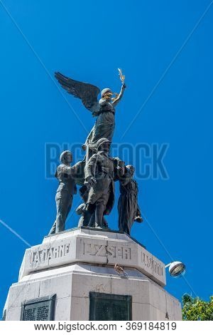 Cannes, France - June 12, 2019 : Monument Comemorating The Lost Ones From The Second World War. Sunn