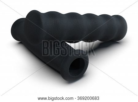 Soft Rubber Foam Handlebar Grips Isolated On White.  3d Rendering