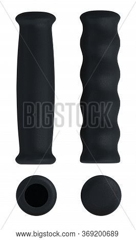 Soft Rubber Foam Handlebar Grips Isolated On White. 3d Rendering
