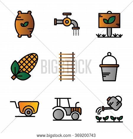 Agriculture Icon Set Including Compound,seed,fertilizer,flush, Water,pipe,garden,tree,leaf,corn, Agr