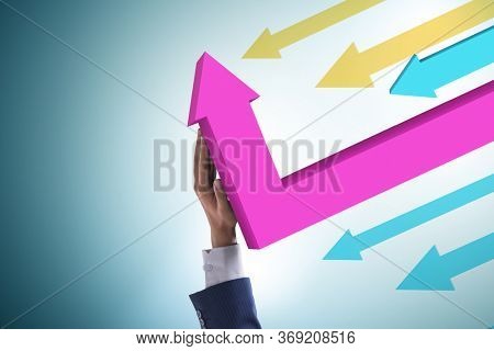 Economic recovery concept with the line charts