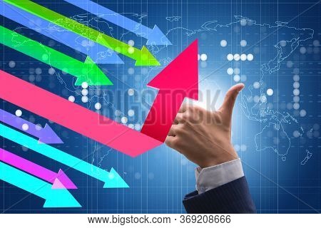 Economic recovery concept with the line charts
